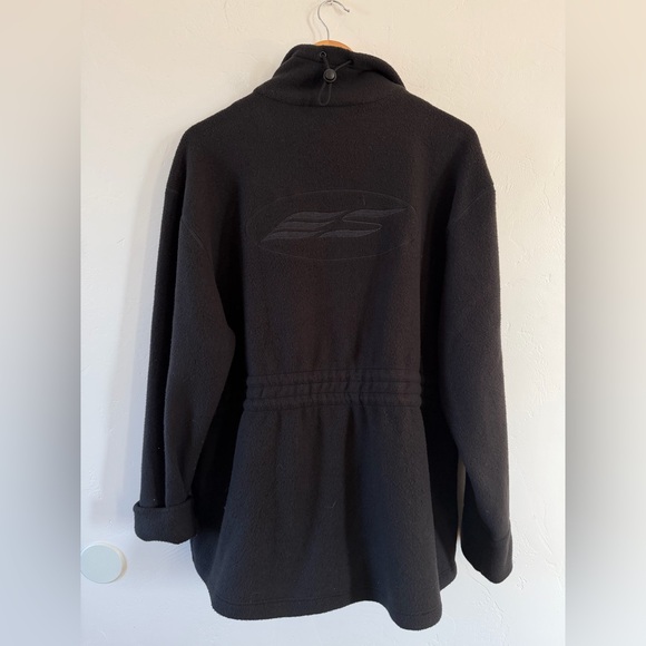 Escada Sport Black Fleece Jacket Italian Made Size Medium - Picture 6 of 7
